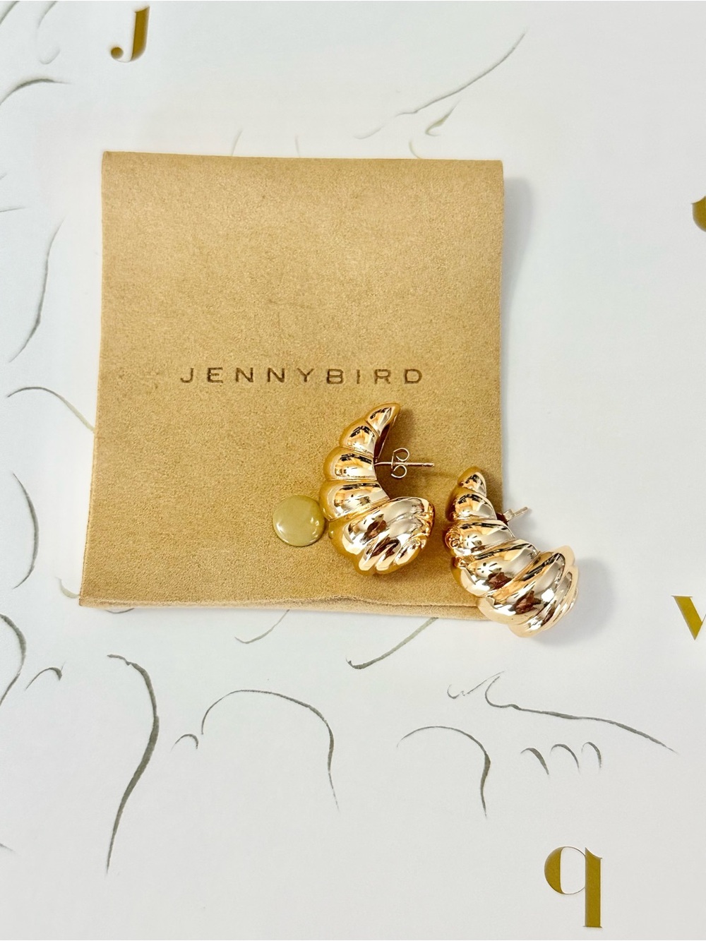 Jenny Bird Sculptural Twist Gold Tone Earrings